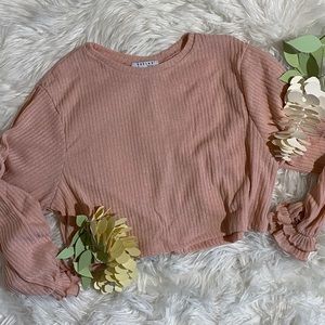 Favlux Fashion Blush Pink Cropped Sweater Size SM